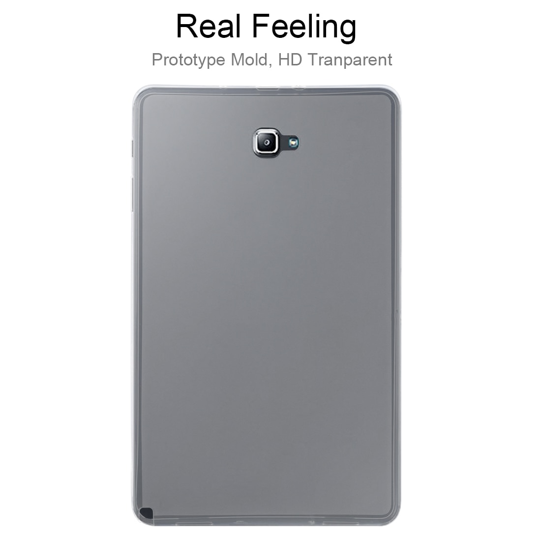 Husa tableta compatibila cu Samsung Galaxy Tab A 10.1, 2016, TPU subtire 0, 75mm, mat pe exterior, lucios pe interior, transparenta