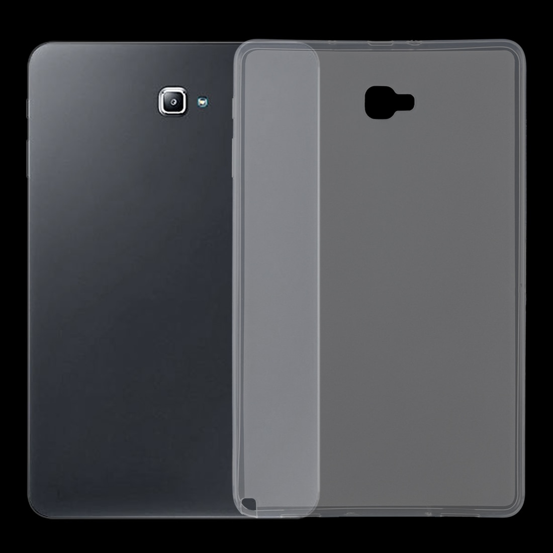 Husa tableta compatibila cu Samsung Galaxy Tab A 10.1, 2016, TPU subtire 0, 75mm, mat pe exterior, lucios pe interior, transparenta