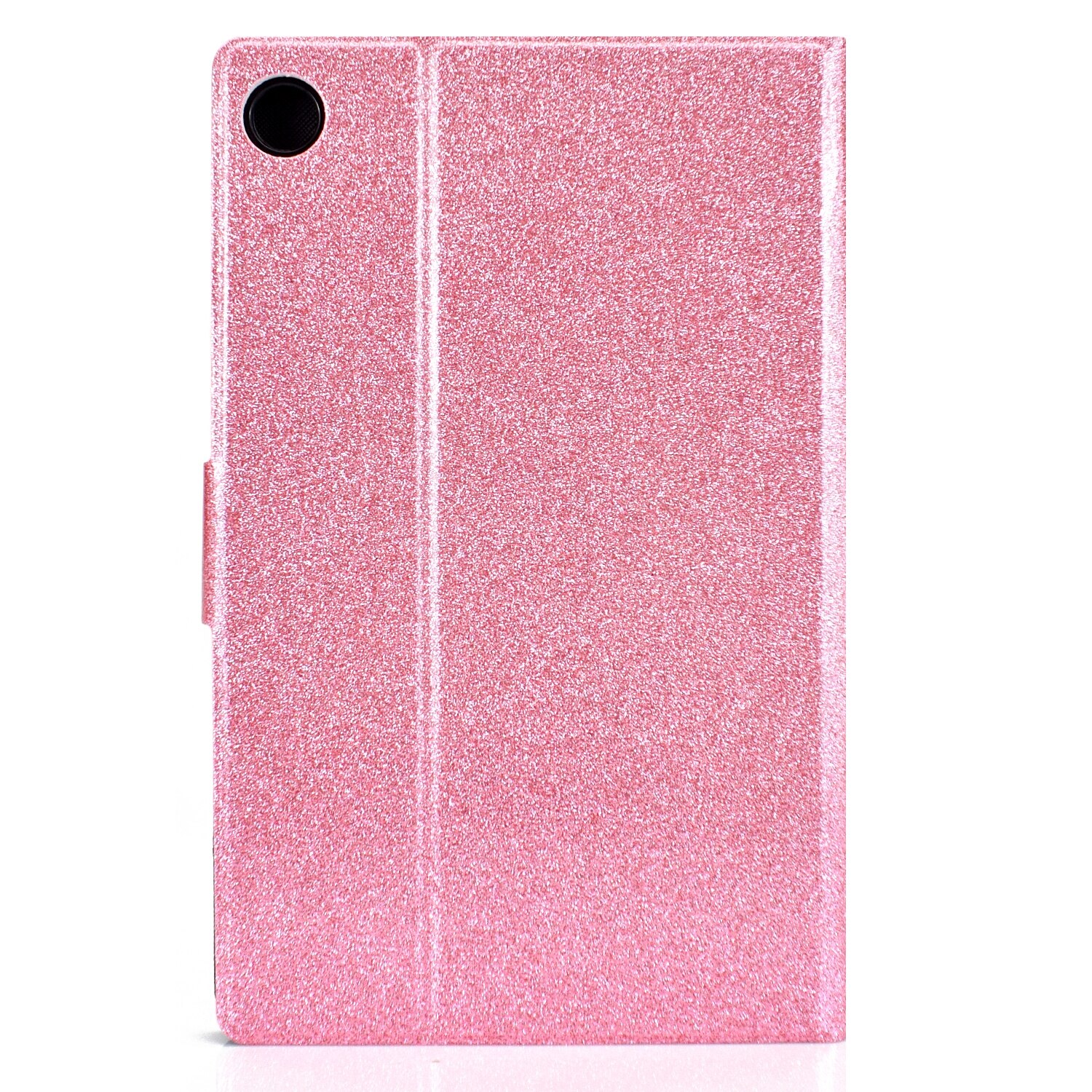 Husa tableta compatibila cu Samsung Galaxy Tab A9+, piele cu sclipici, functie auto sleep/wake, roz
