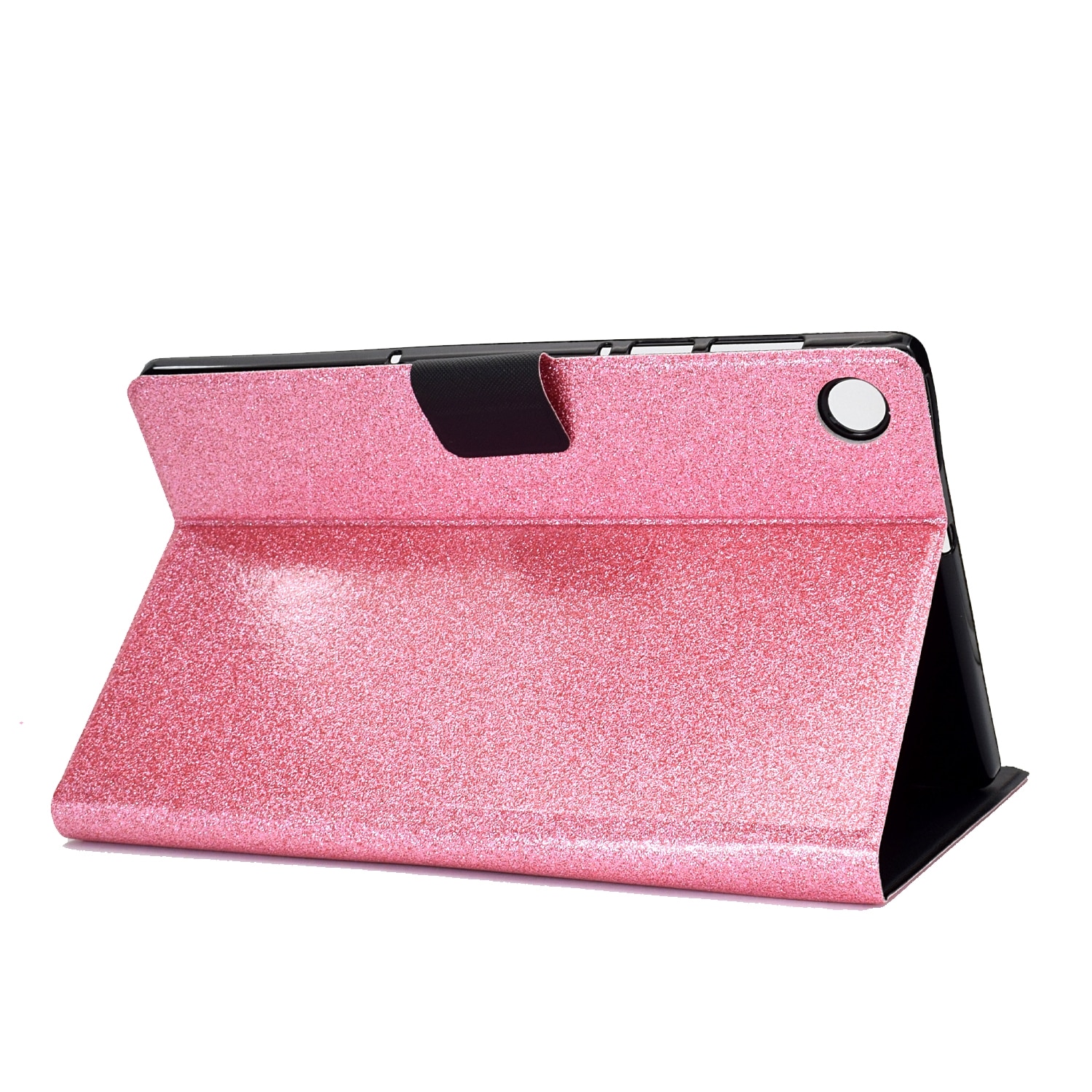 Husa tableta compatibila cu Samsung Galaxy Tab A9+, piele cu sclipici, functie auto sleep/wake, roz