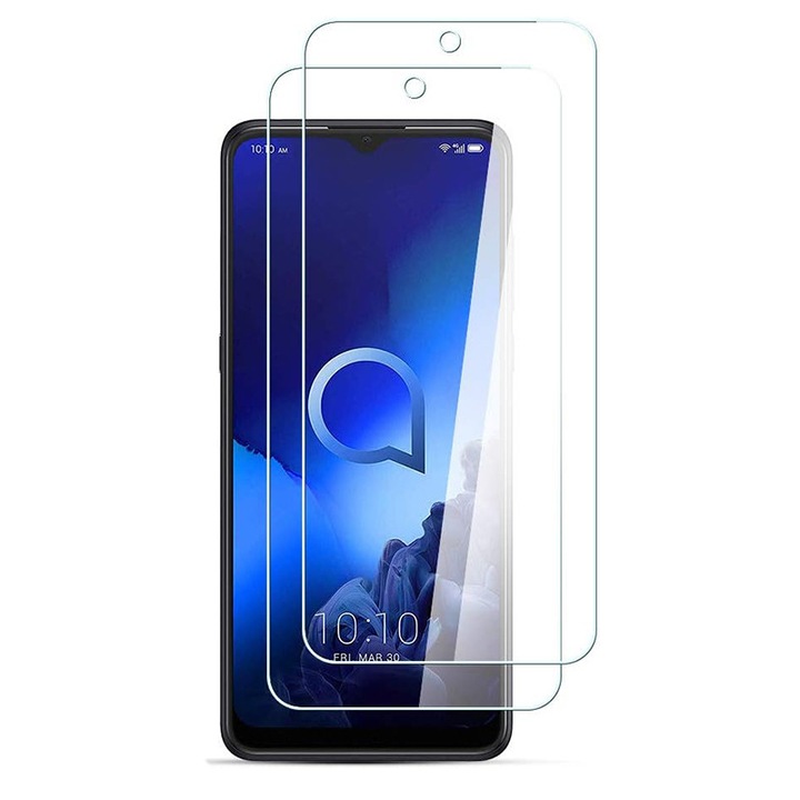 Folie sticla Alcatel 3X 2019, N Newtop, 0.3 mm, duritate 9H, anti-zgariere, set 2 bucati