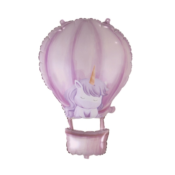 Balon folie metalizata, roz, 52×80 cm, balon cu aer cald, unicorn, PPLM0862