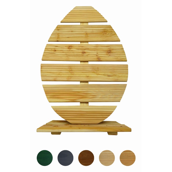 Decoratiune de Paste din lemn Ou de Paste Floranica 70 cm Natur