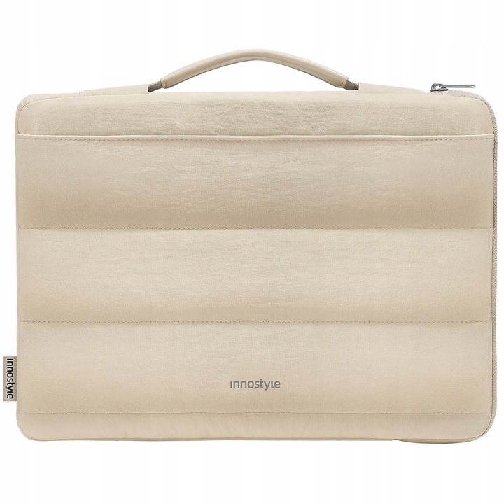 Geanta laptop Stratus Sleeve, impermeabila, bej, pentru laptopuri de pana la 16", design ergonomic, 39x28x4cm
