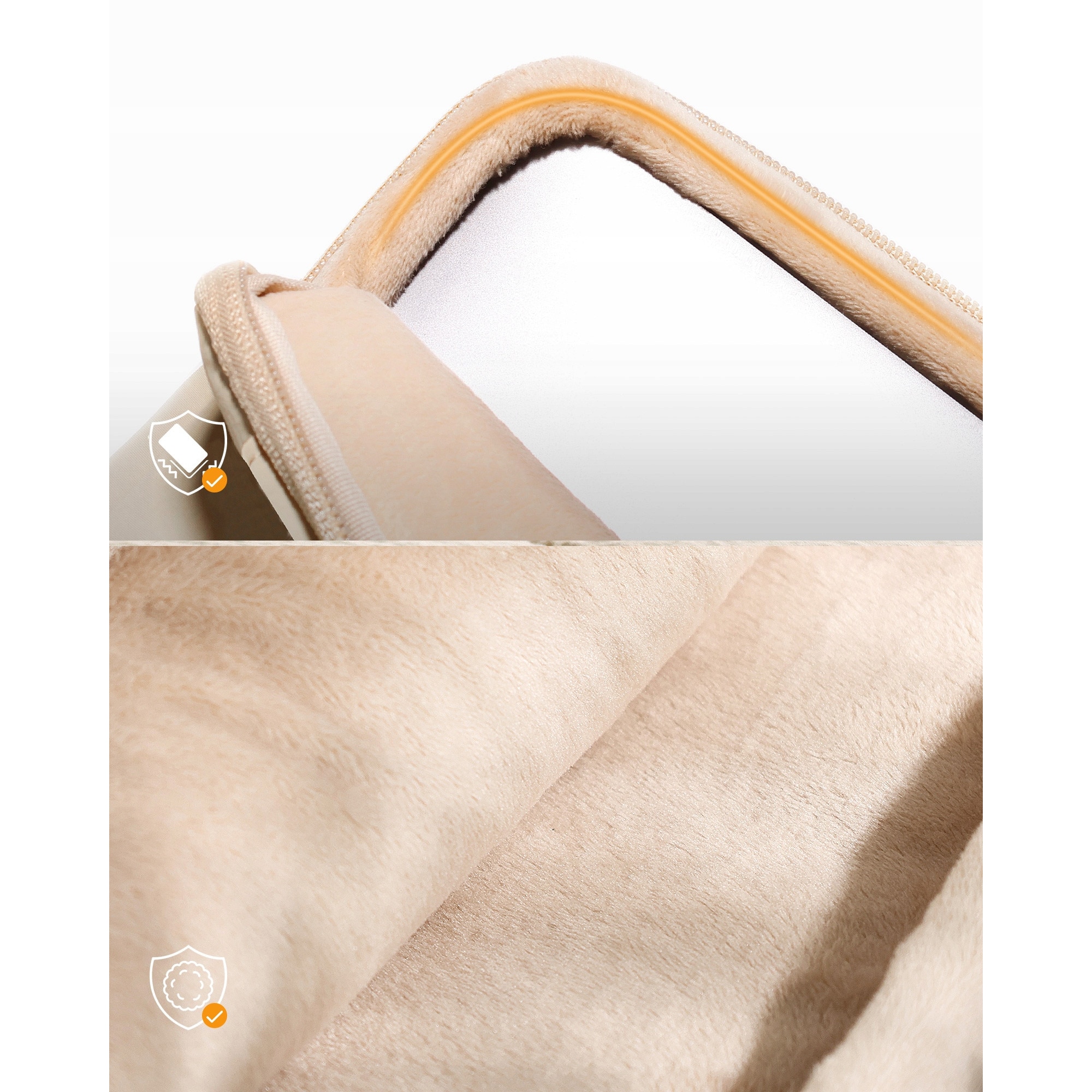 Geanta laptop Stratus Sleeve, impermeabila, bej, pentru laptopuri de pana la 16", design ergonomic, 39x28x4cm