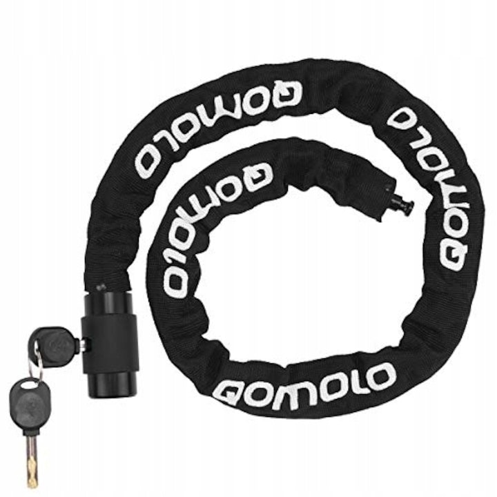 Antifurt bicicleta, QOMOLO, otel mangan, negru, 6 mm
