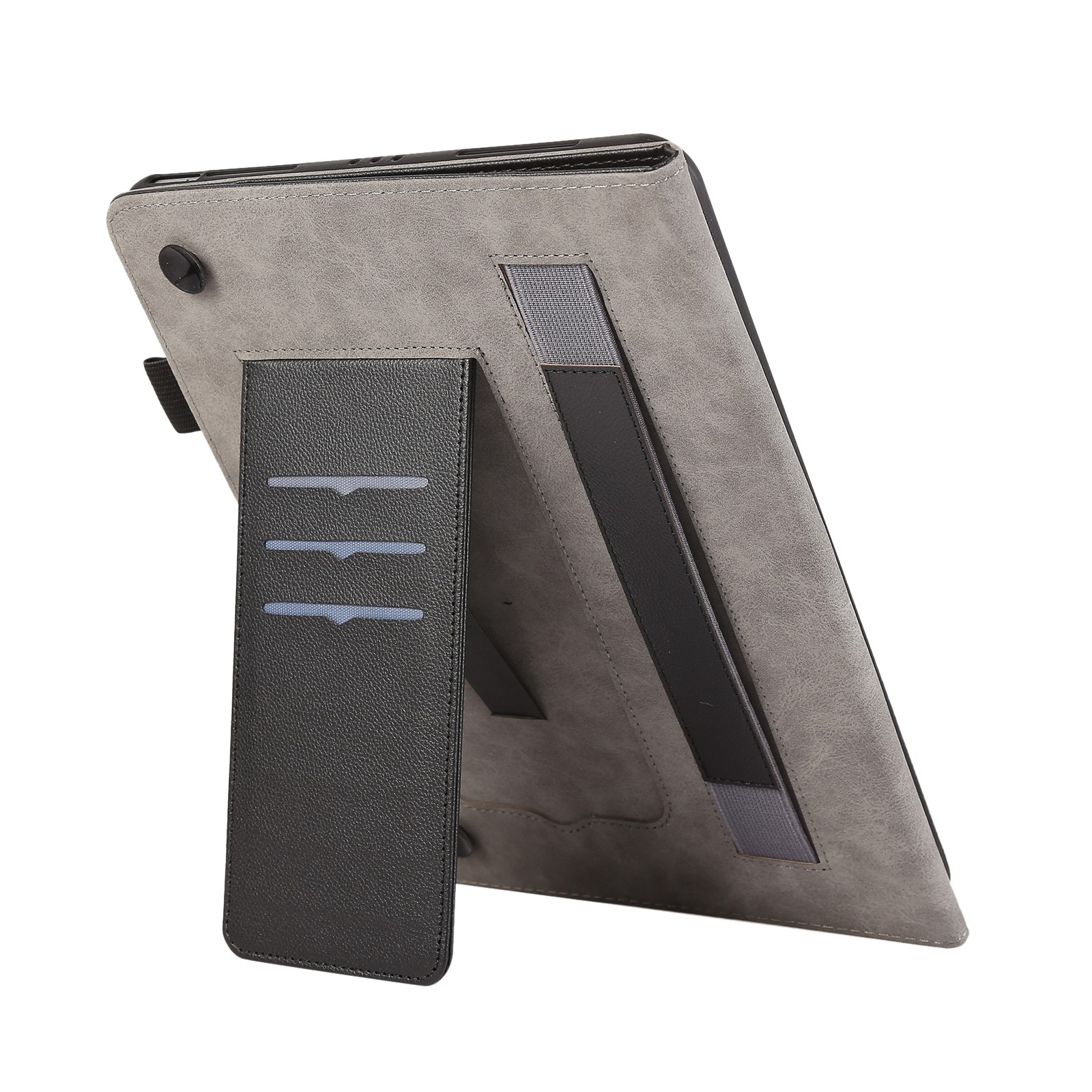 Husa tableta pentru Nokia T10 8.0, piele textura litchi, tip ventuza, culoare neagra
