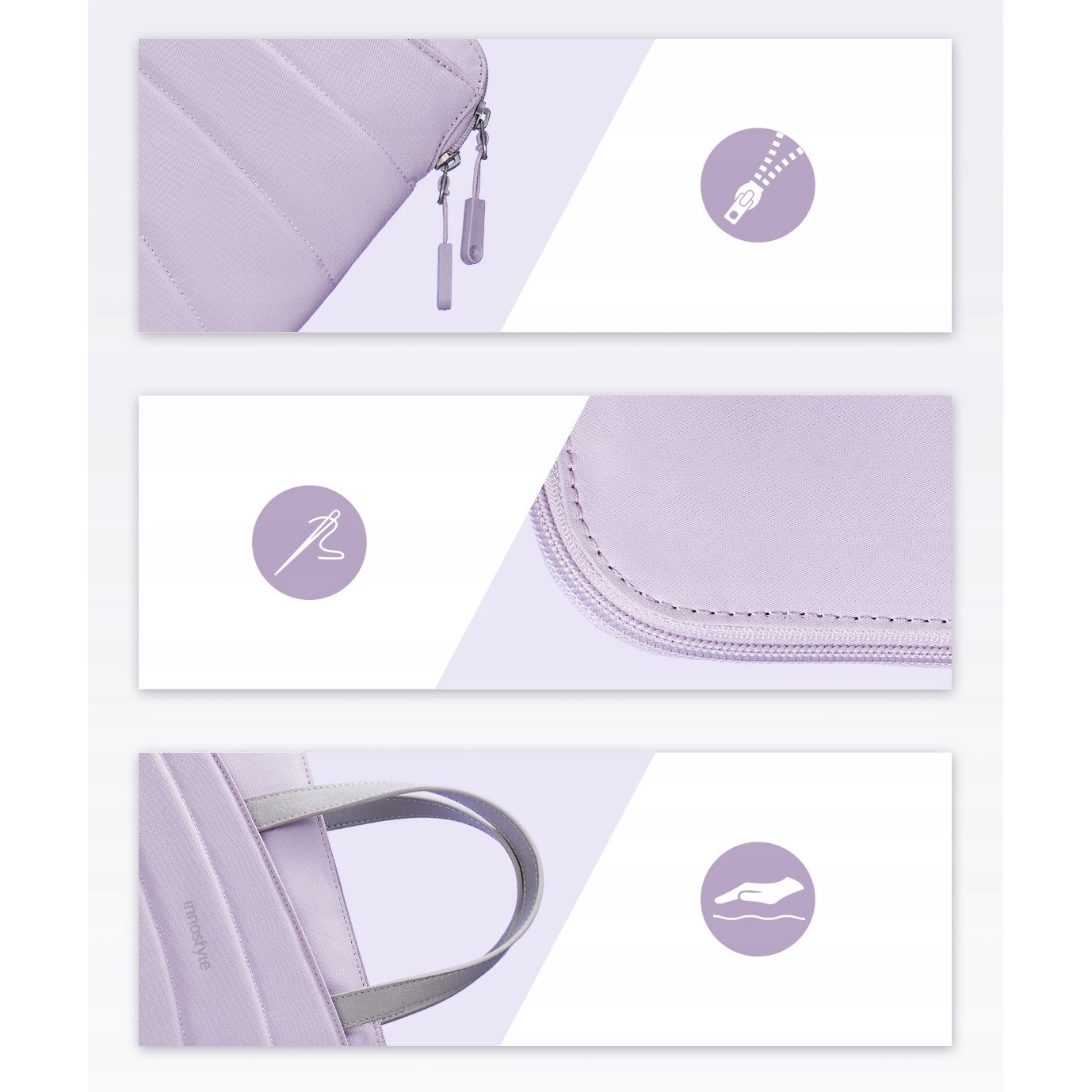 Geanta pentru laptop CarryLite Slim, impermeabila, violet, 15.6-16", design ergonomic, usoara (380g)