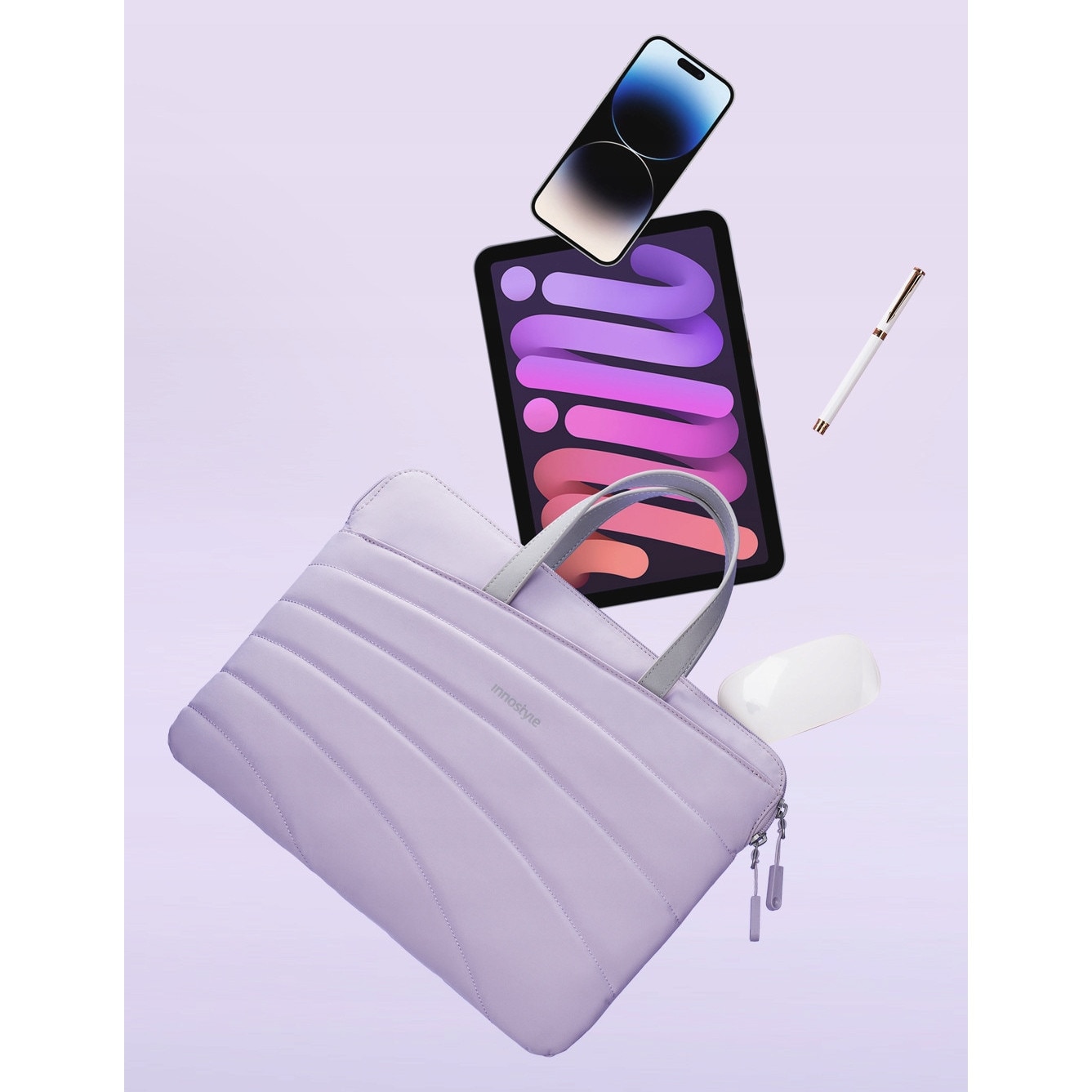 Geanta pentru laptop CarryLite Slim, impermeabila, violet, 15.6-16", design ergonomic, usoara (380g)