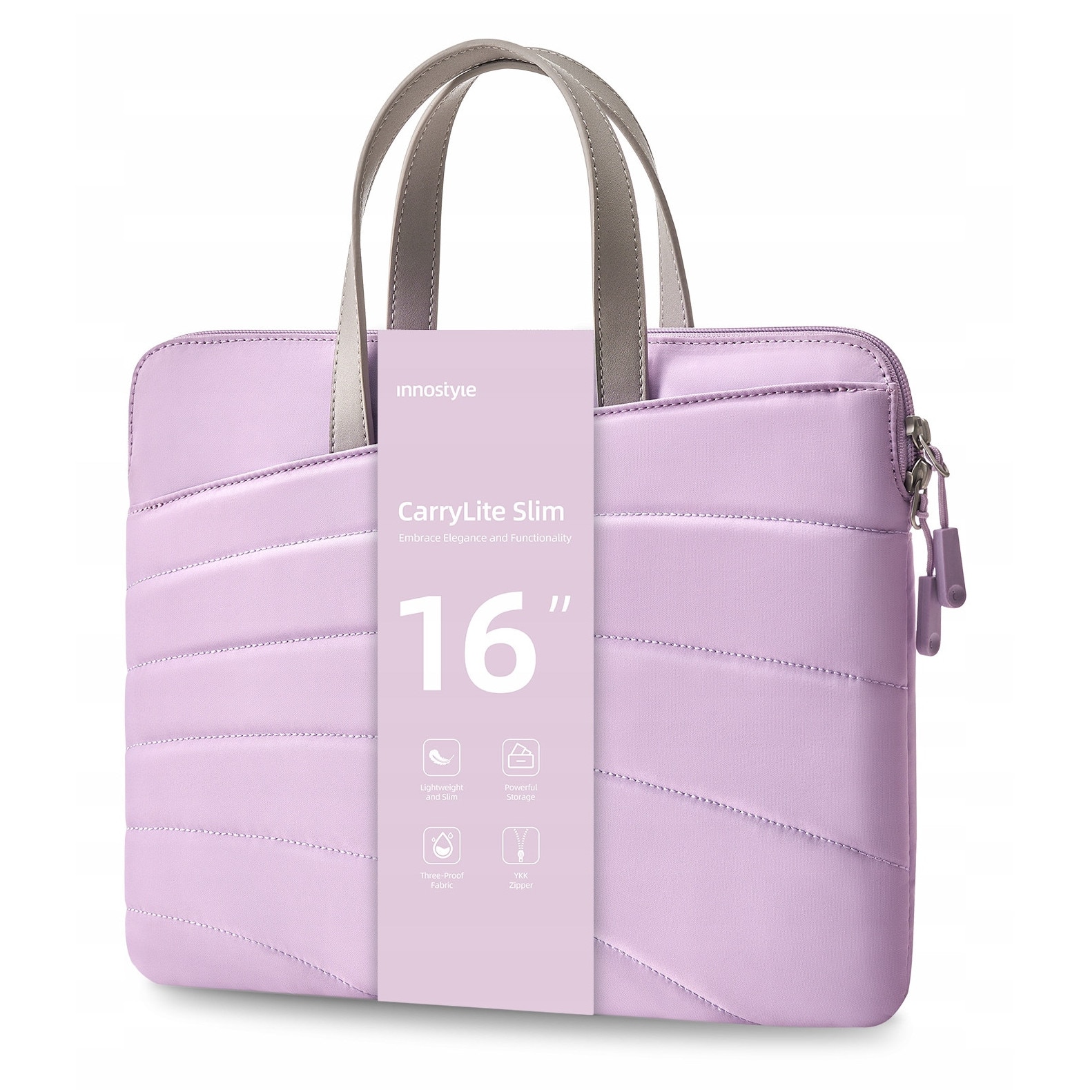 Geanta pentru laptop CarryLite Slim, impermeabila, violet, 15.6-16", design ergonomic, usoara (380g)