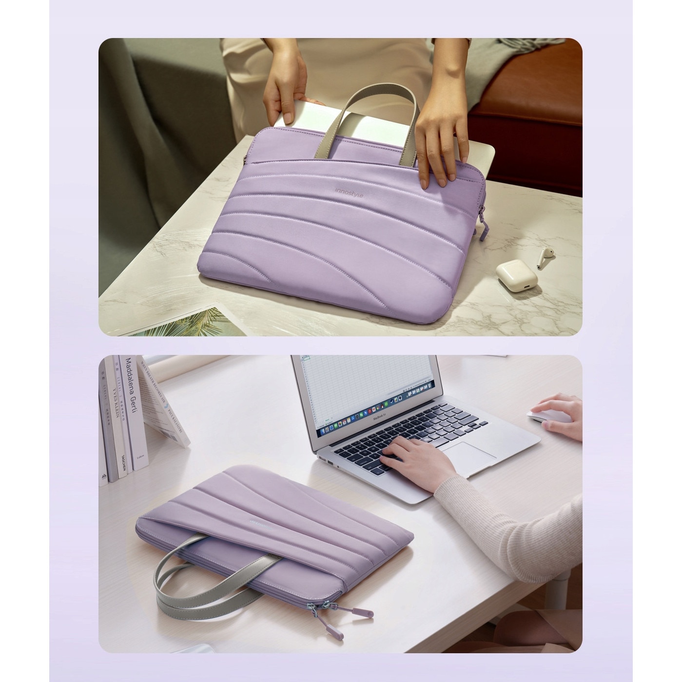 Geanta pentru laptop CarryLite Slim, impermeabila, violet, 15.6-16", design ergonomic, usoara (380g)