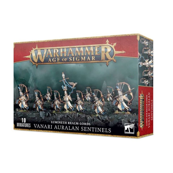 Lumineth Vanari Auralan Sentinels figurine Warhammer Age of Sigmar model de asamblat