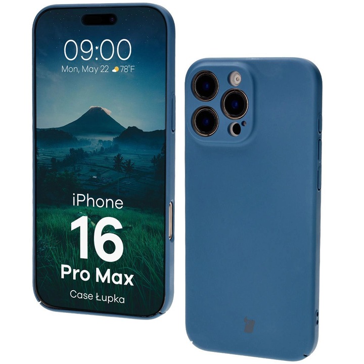 Калъф, Bizon Case Lupka за iPhone 16 Pro Max, Синьо