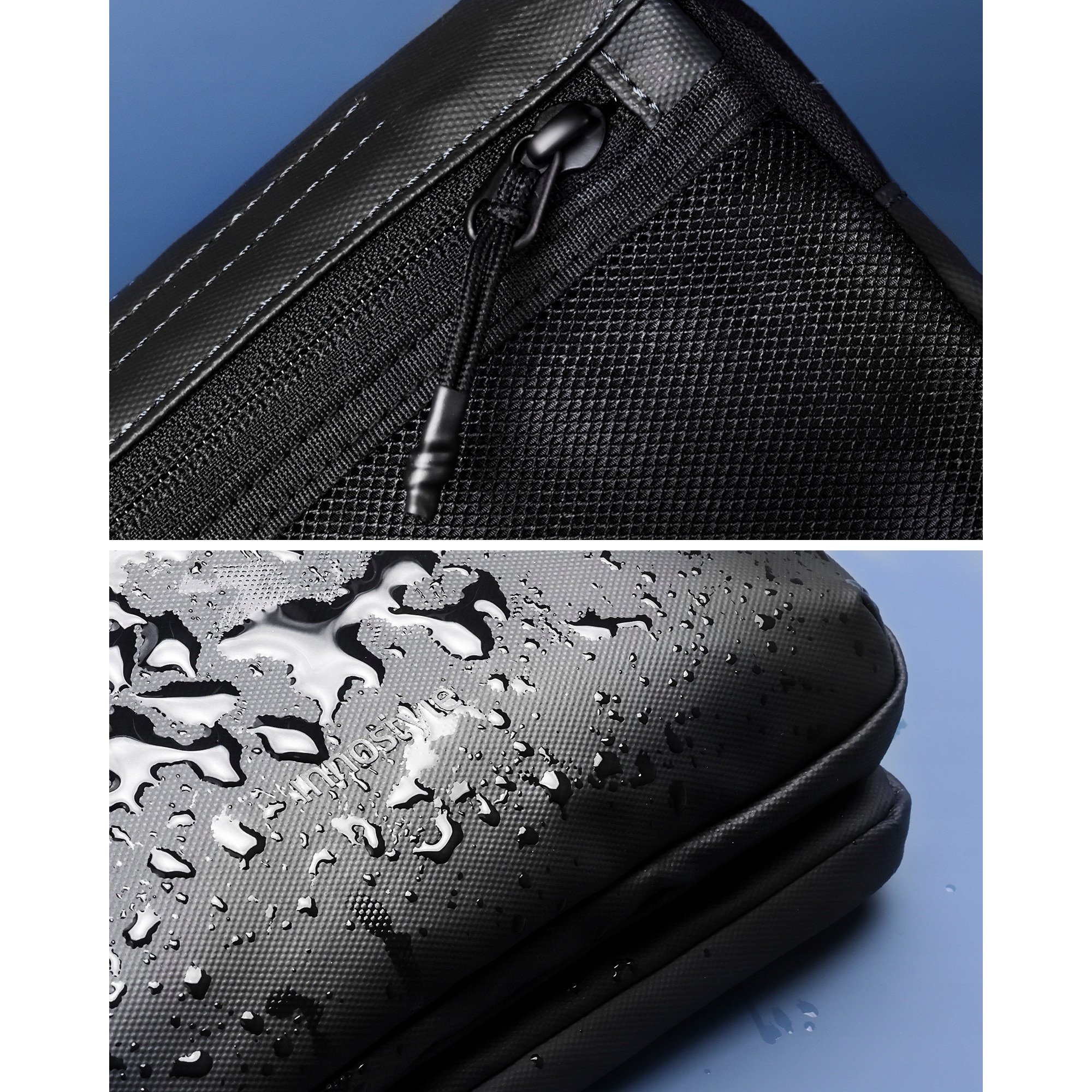 Geanta laptop impermeabil de umar FlexiCarry, 2L, design ergonomic, material DuPont 1680D, negru, 23x16x4cm