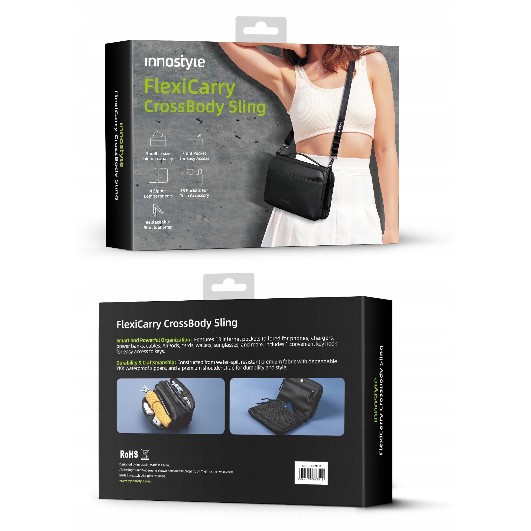 Geanta laptop impermeabil de umar FlexiCarry, 2L, design ergonomic, material DuPont 1680D, negru, 23x16x4cm