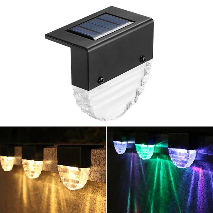 Комплект 4 соларни LED лампи YANYXR, топло бяло, 7.6x4.6x8.1cm