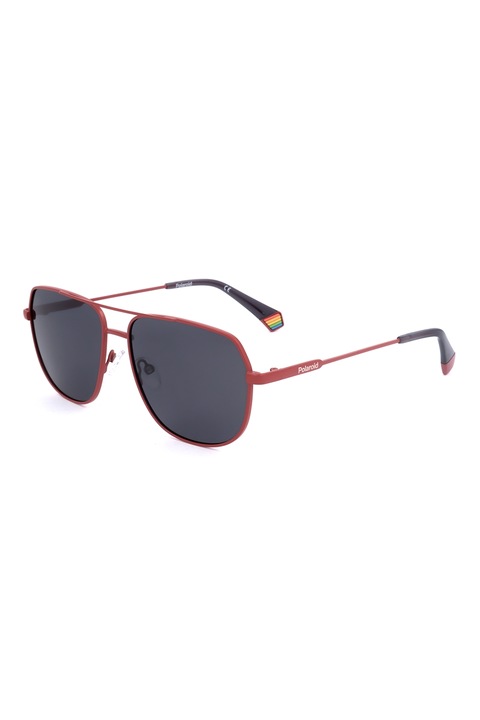 Polaroid, Унисекс поляризирани слънчеви очила Aviator, 58-15-145, Керемидено червено