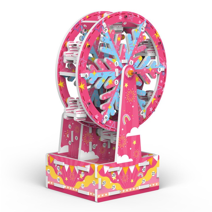 Комплект 3D пъзели Umetoop, виенско колело, цветна илюстрация, без лепило, за деца