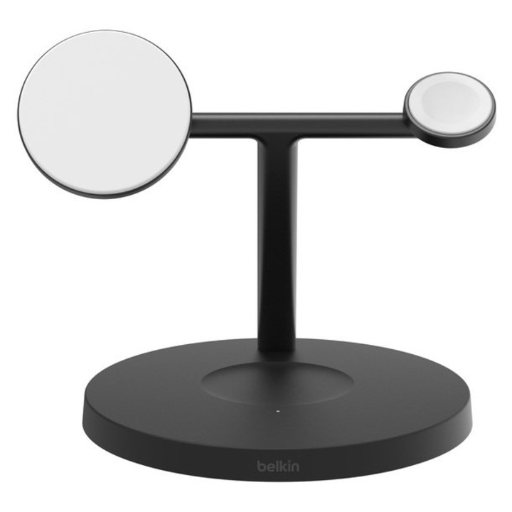 Зарядно устройство Belkin BOOSTCHARGE PRO 3IN1 MagSafe 15W, черно, 1.5 м, за смартфон, слушалки, смарт часовник