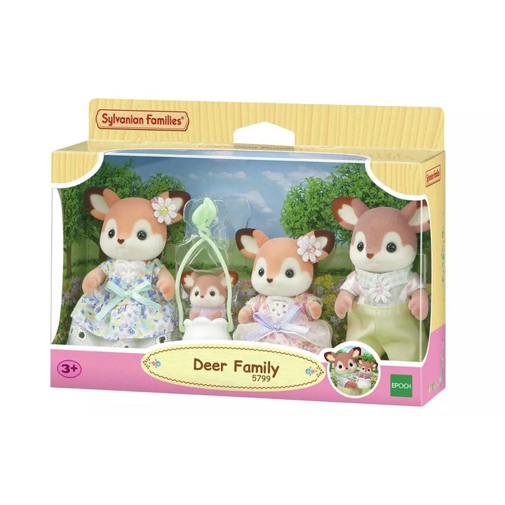 Комплект фигурки Sylvanian Families, 3 броя, пастелни
