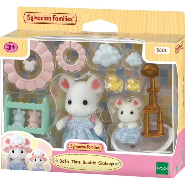 Комплект фигурки Sylvanian Families, аксесоари за баня, многоцветни, за деца над 3 години