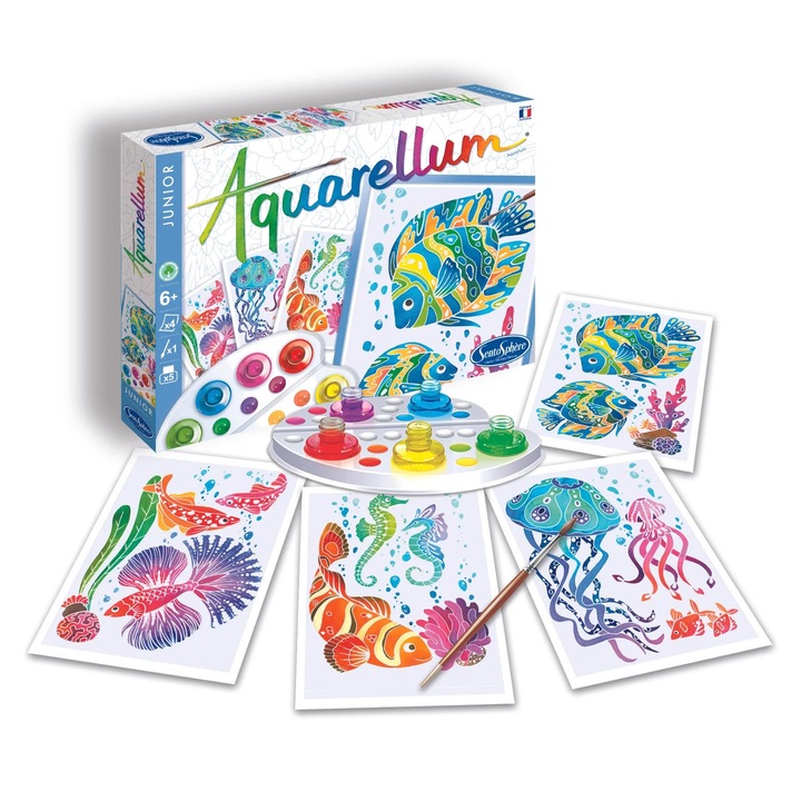 Set pictura Aquarellum Junior, Sentosphere, multicolor, dimensiune 10x15cm