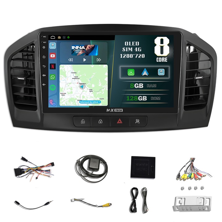 Opel Insignia (2008 - 2016) специализирана Android и Carplay навигация, MaxTech®, 9'' QLED екран, 8 GB RAM 128 GB ROM, DSP, EQ, RDS, 4G Sim функции, GPS, WIFI, Bluetooth, Youtube, Waze