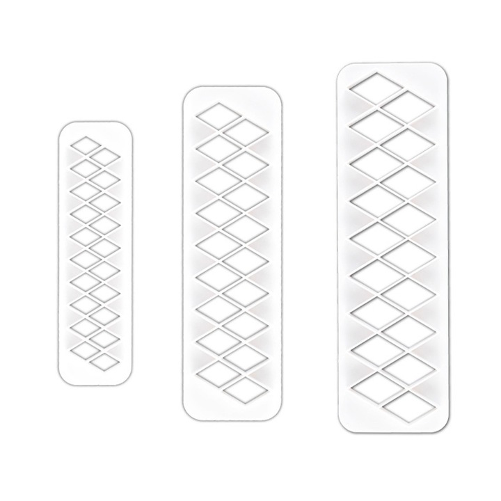 Forme de tort, forme de biscuiti, forme geometrice pentru biscuiti, decorare tort de ziua de nastere, benzi in relief cu diamant