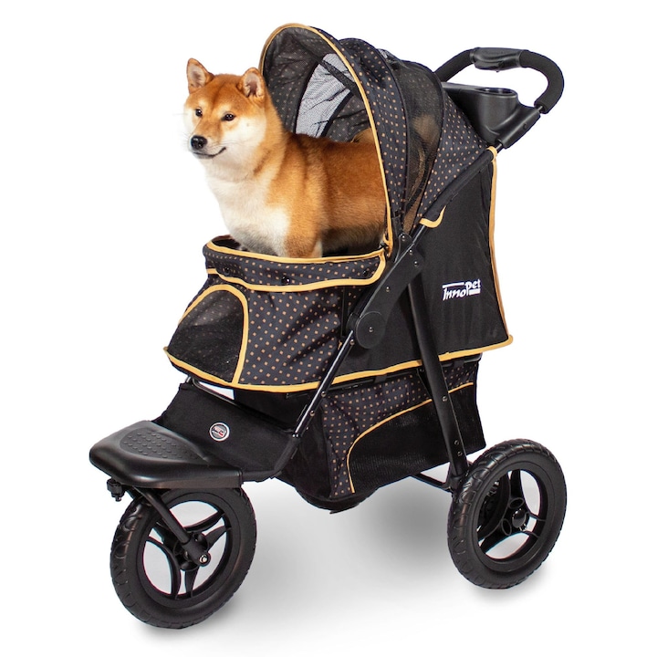Количка Innopet Adventure Dog Buggy за кучета и котки златисто черна