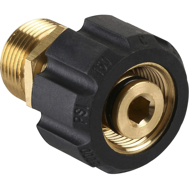 Adapter magasnyomású mosóhoz, M22 15mm-ről M22 14mm-re, 4500 PSI, 2 darabos készlet