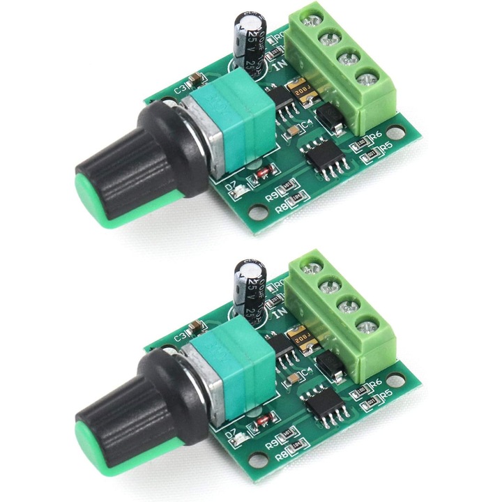 Controler de viteza pentru motor DC, 2 bucati, 1.8v-12v, 2A, cu LED de pornire