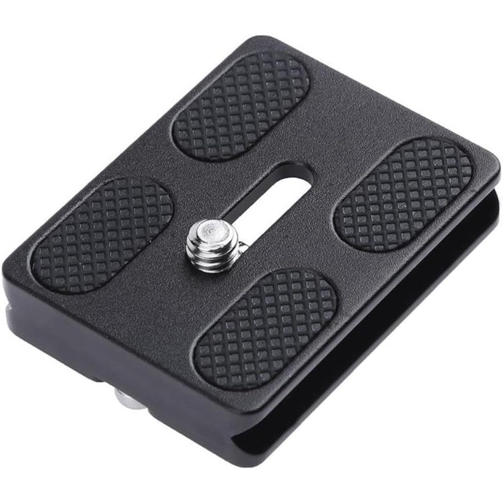 Бързоосвобождаваща плочка за статив, стандарт Arca-Swiss, алуминий, матов черен, 50x38x10мм, комплект 1 бр.