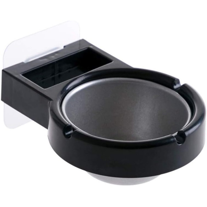 Scrumiera montata pe perete, design detasabil, ABS de inalta calitate, inox, alb-negru, capacitate mare