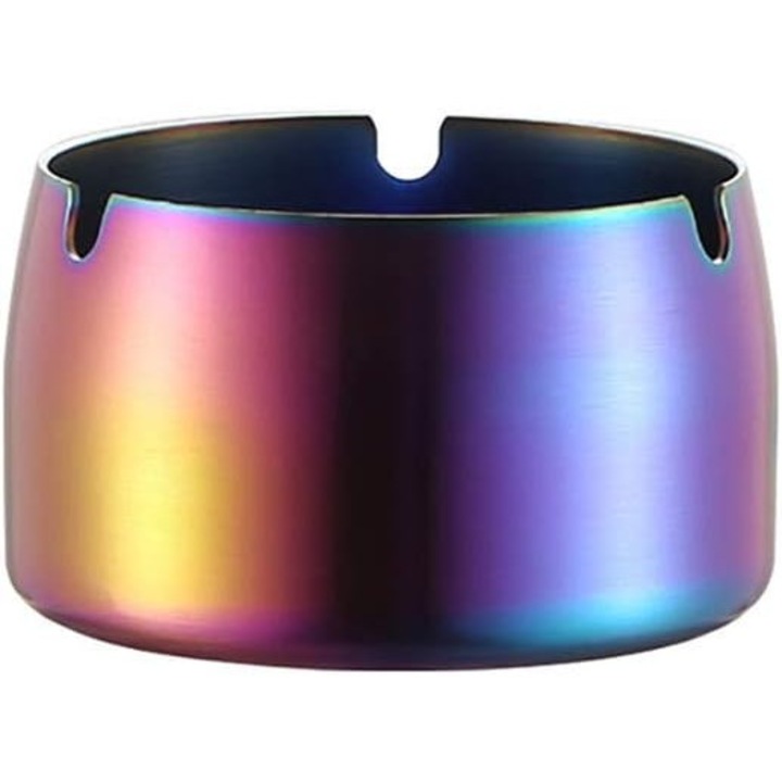 Kerek rozsdamentes acél hamutartó, elegáns design, nagy kapacitás, kék/arany/rózsaarany/többszínű, 8x4.8x8cm