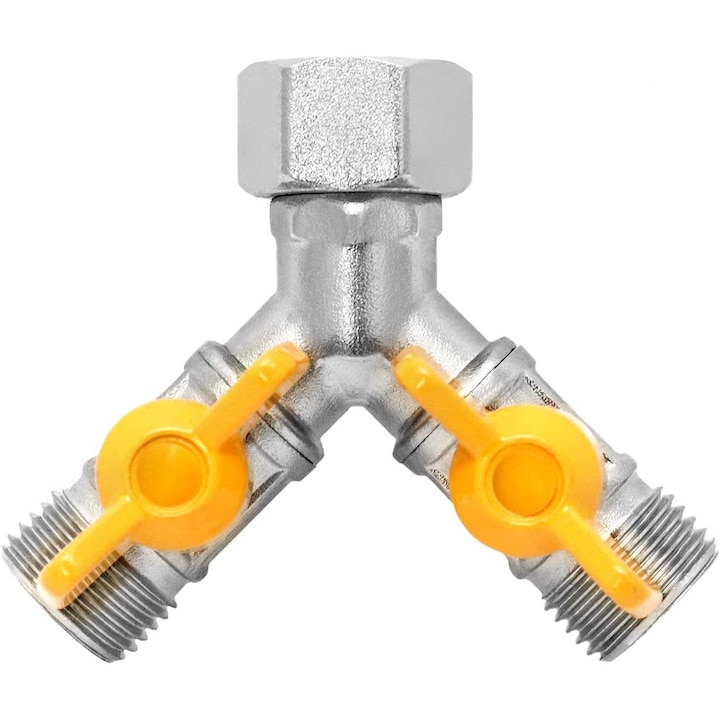 Sárgaréz háromutas vízváltó szelep, G1/2, zuhanyzókhoz