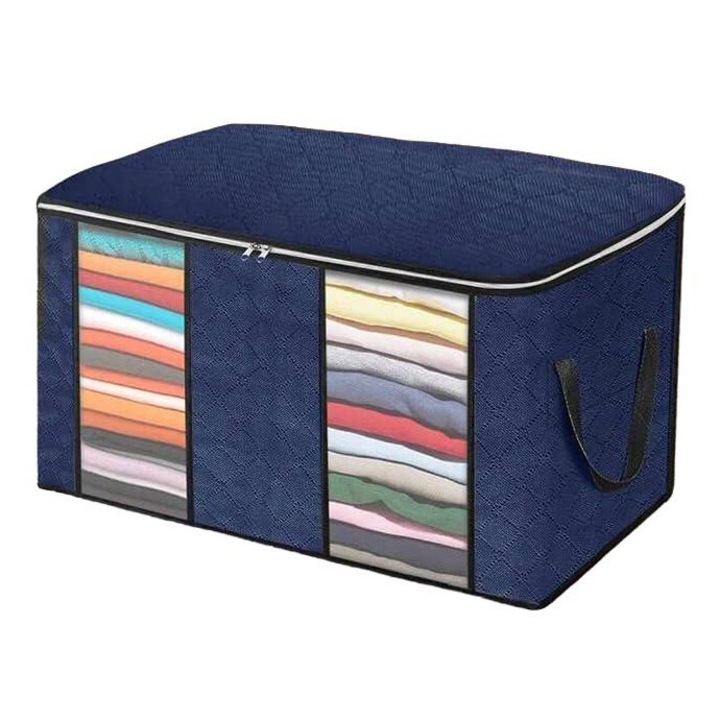 Органайзер за дрехи, 60x43x35см, нетъкан текстил, тъмносин