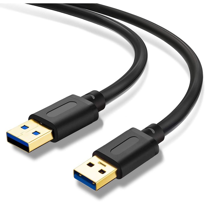 USB 3.0 A - USB A kábel, aranyozott csatlakozóval, merevlemez, DVD-lejátszó, laptop hűtőhöz