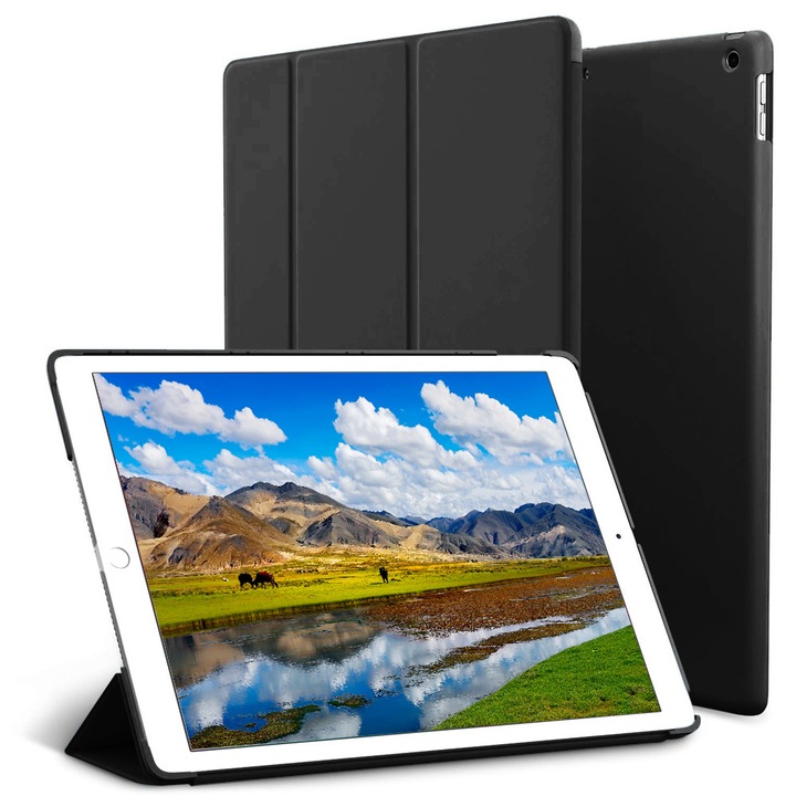 Husa inteligenta pentru iPad Air 3 10,5", material rezistent, negru