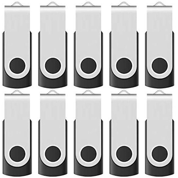 Memorie USB 16GB 10 buc USB 2.0 negru indicator LED rotativ