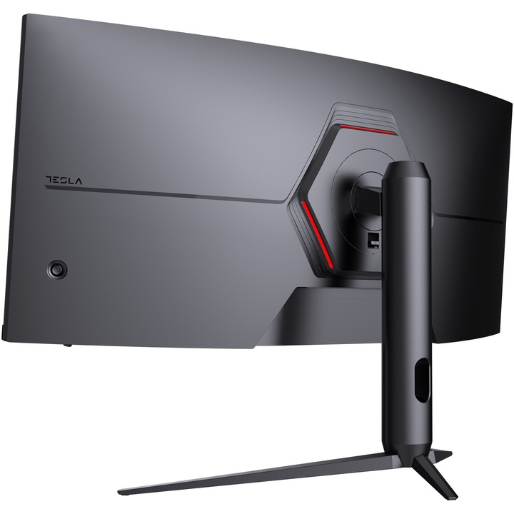 Monitor curbat Tesla LED Gaming, 34GH948BW, 34", IPS, WQHD (3440x1440), 165 Hz, 1ms MPRT/5ms GTG , Anti-glare, Lumina RGB, 2x HDMI 2.0, 1x DP 1.2, Conector DC, HDR, Clasa F, Negru