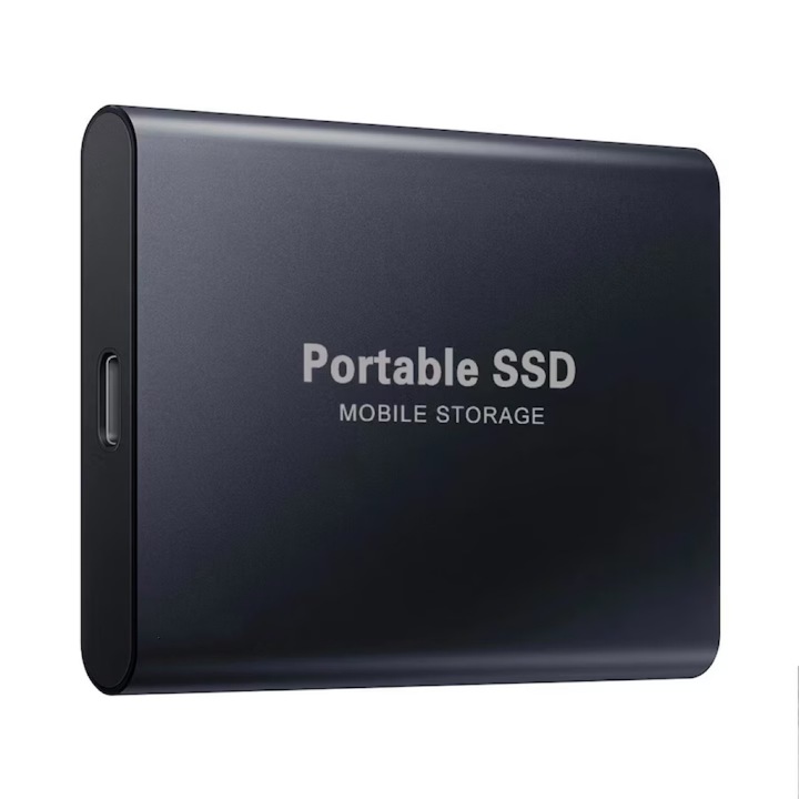 Външен SSD, 4T, BIGLISTENING®, черен, съвместим с PC, Windows, настолни компютри, лаптопи и камери