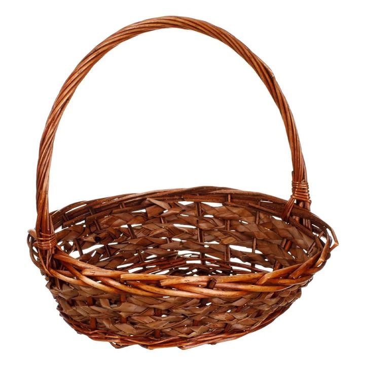 Cos de Bambus Impletit cu Maner Inalt 32x25x10cm