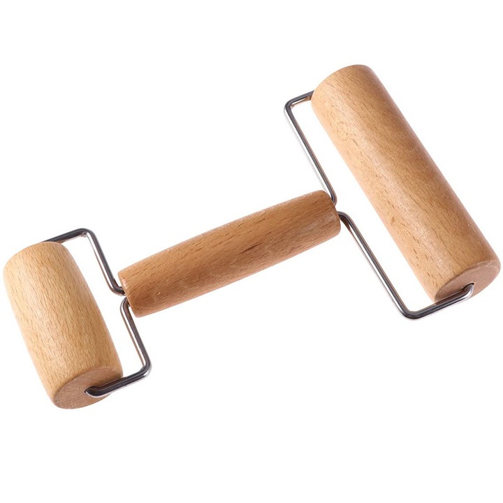Sucitoare din lemn fag si otel inoxidabil, set 2 piese, 19.5x3.1cm, 19x4.4x9.5cm