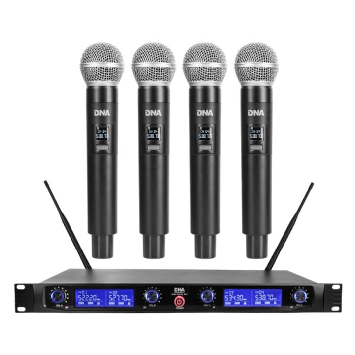 Set microfoane DNA WM4 VOCAL, 4x wireless, Delock