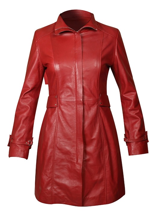 Geaca de piele premium pentru femei GDP-7886, Rosu