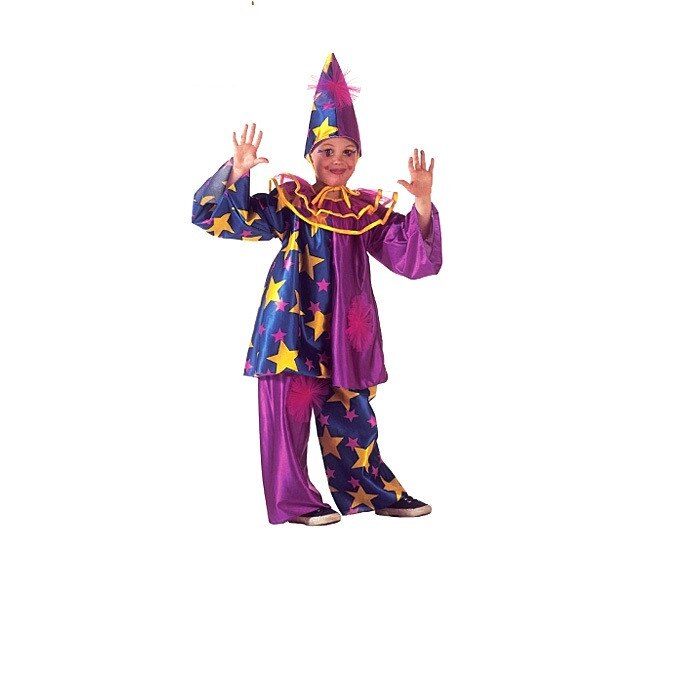 Costum de clovn decorat cu stelute, marimea 158 cm