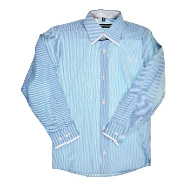 Camasa cu maneca lunga, cu dungi pentru copii, Jankes JK0904-5, Albastru 122 CM