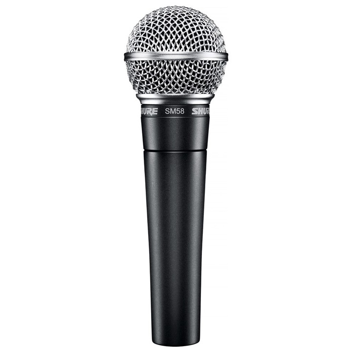 Динамичен микрофон Shure SM58SE, черен, 50-15000Hz, кардиоиден, комплект от 1 бр.