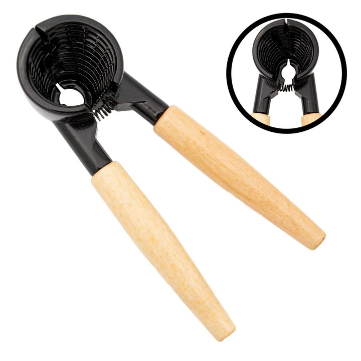 Spargator de Nuci Metalic cu Maner din Lemn 18cm