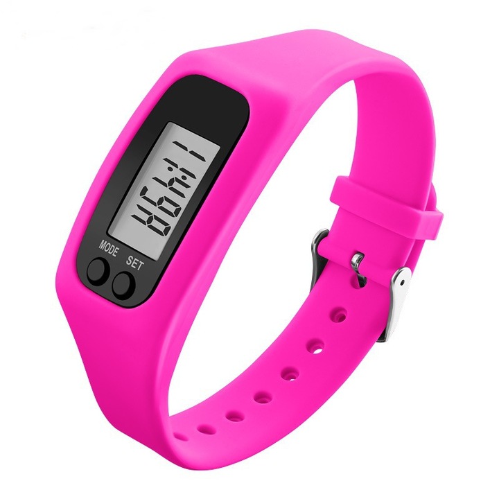 Ceas electronic pedometru multifunctional, rosu, 25x2.7x4.5cm, unisex